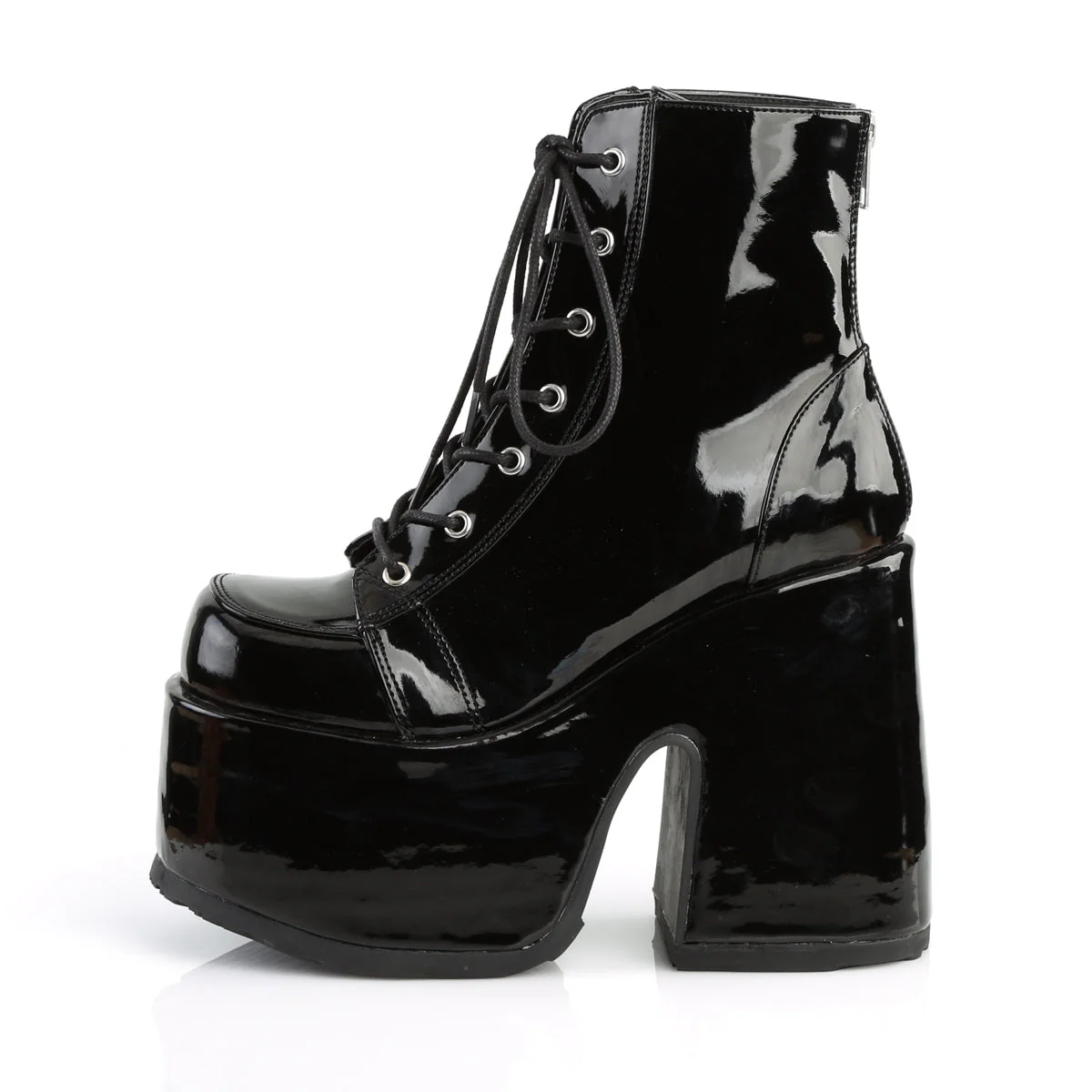 Black 5 Inch Alternative Women's Ankle Boots - Demonia Cult CAMEL-203 - Image 3