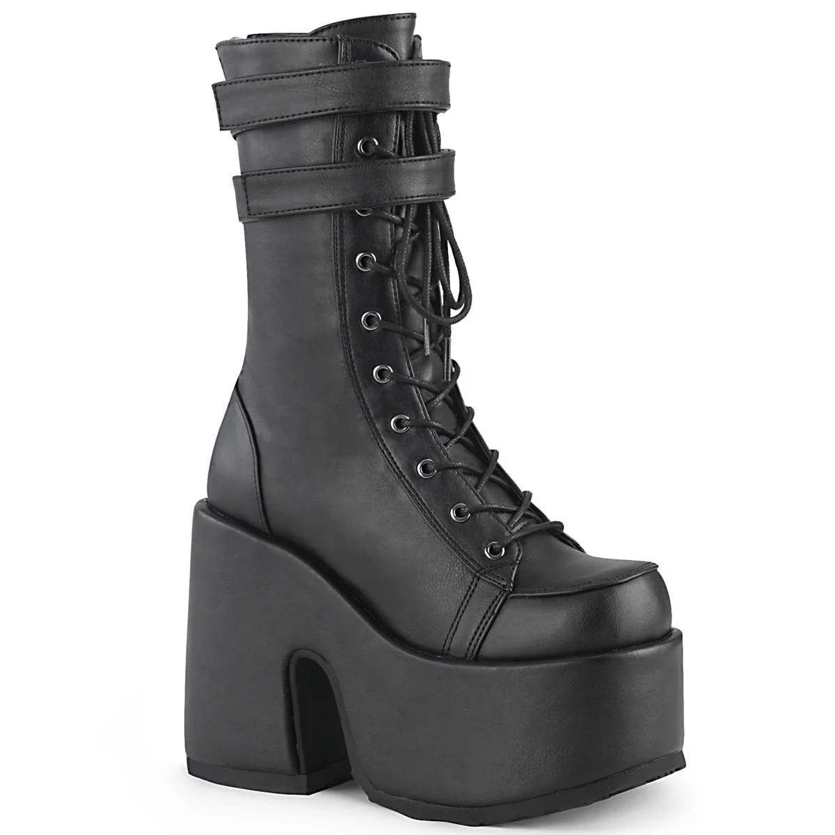 Black 5 Inch Alternative Knee High Boots - Demonia Cult CAMEL-250