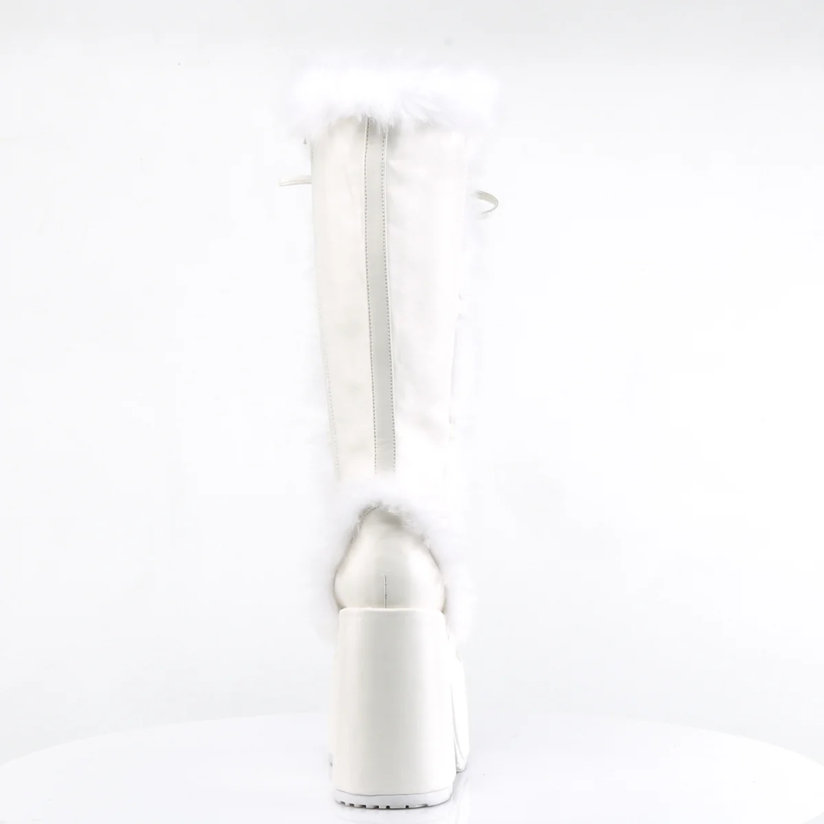 White 5 Inch Alternative Knee High Boots - Demonia Cult CAMEL-311 - Image 4