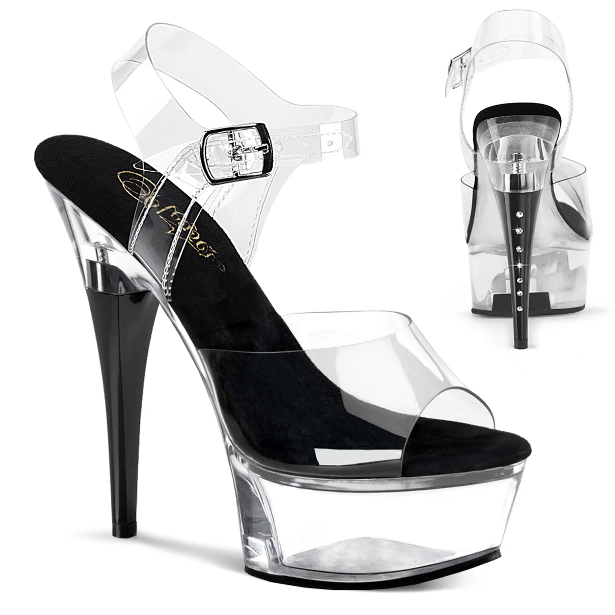 Clear 6 Inch Stage Heel Platform Shoes - Pleaser CAPTIVA-608