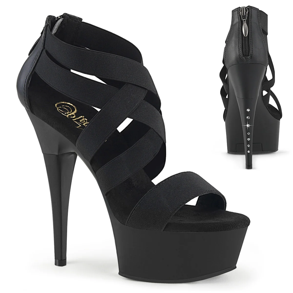 Black 6 Inch Strippers Platform Shoes - Pleaser CAPTIVA-669