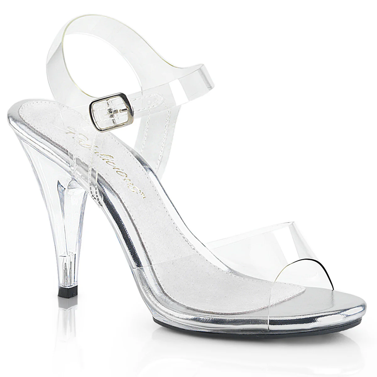 Clear 4 Inch Posing Shoes - Fabulicious CARESS-408 - Image 6