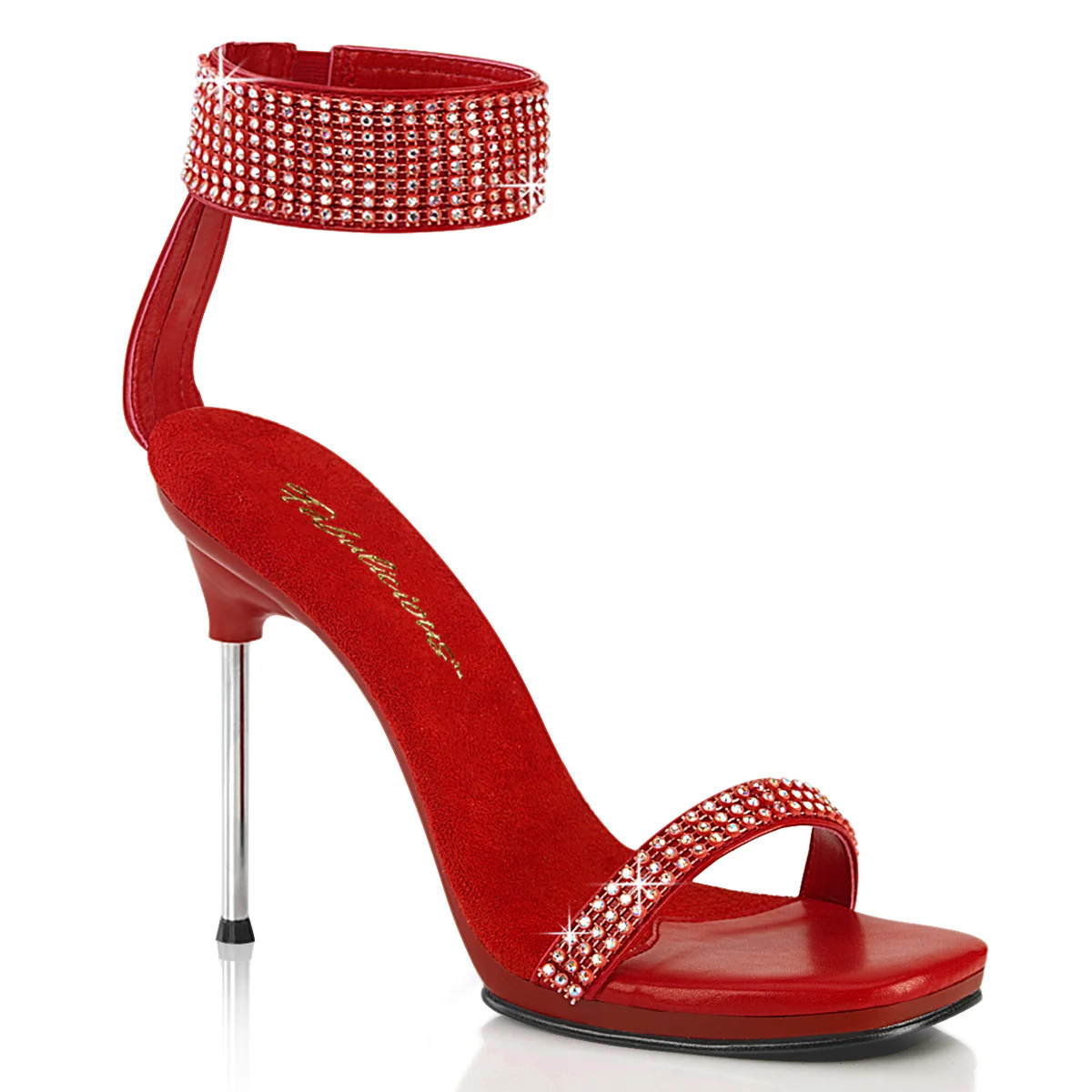 Red 4.5 Inch Elegant Shoes -  Fabulicious CHIC-40