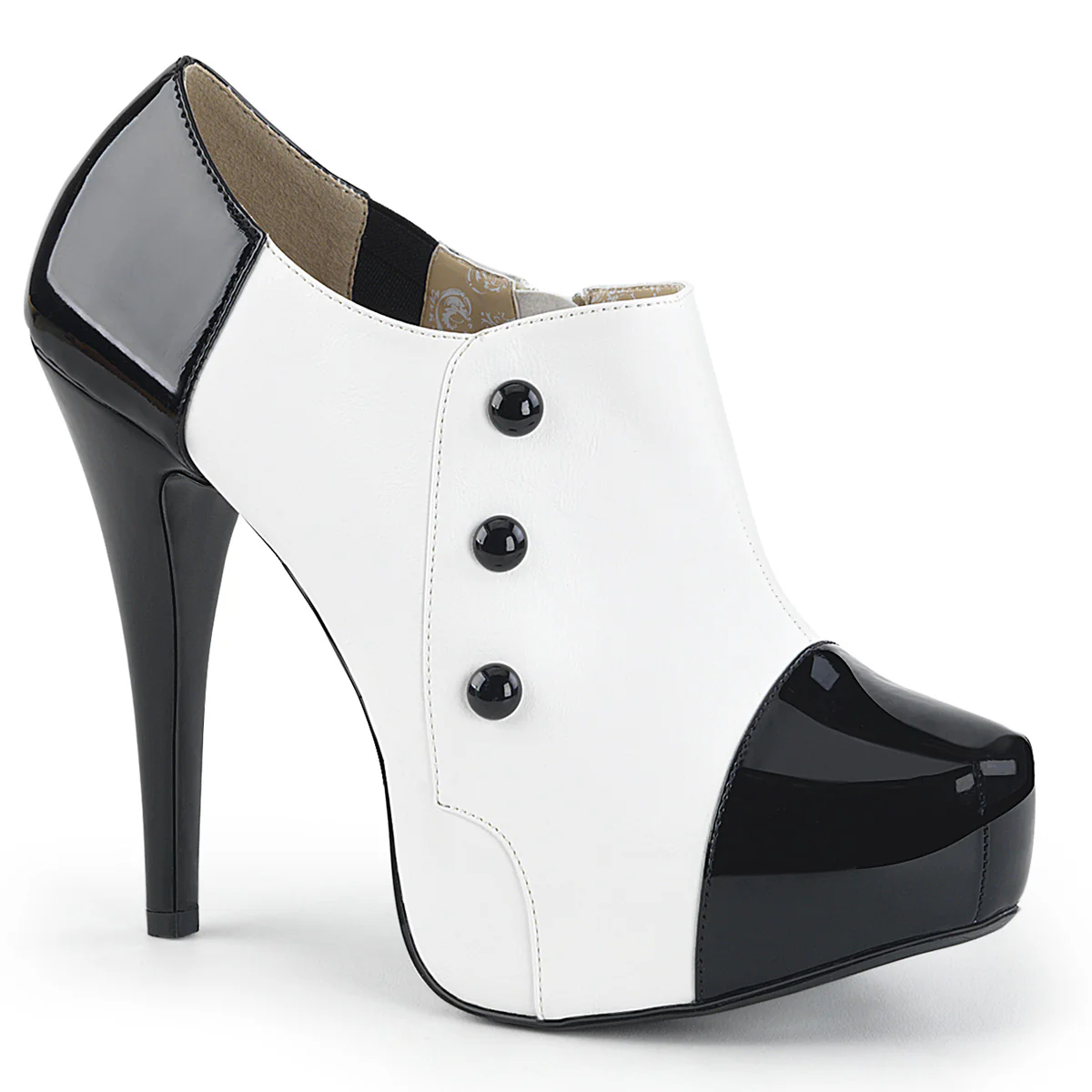 Black White 5.3 Inch Sexy Platform Shoes -  Pleaser Pink Label CHLOE-11 - Image 6