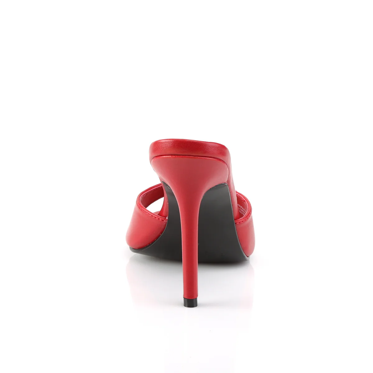 Red Kid Pu 4 Inch Daring Bedroom Heels - Pleaser CLASSIQUE-01 - Image 4
