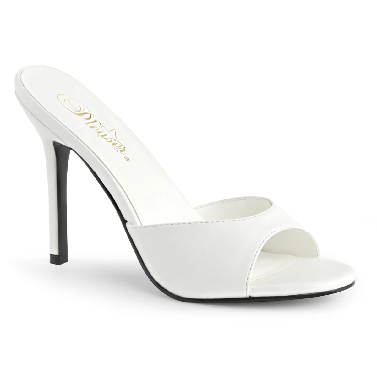 White 4 Inch Bold Sexy Shoes - Pleaser CLASSIQUE-01