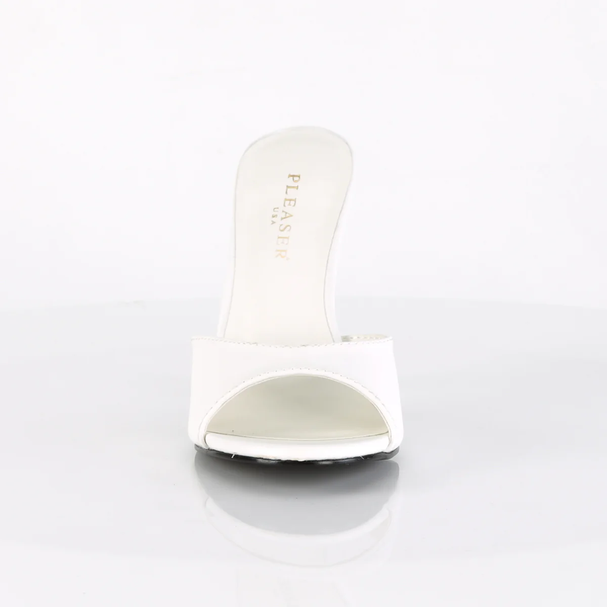 White 4 Inch Bold Sexy Shoes - Pleaser CLASSIQUE-01 - Image 2