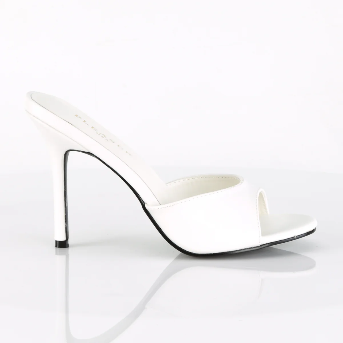 White 4 Inch Bold Sexy Shoes - Pleaser CLASSIQUE-01 - Image 5