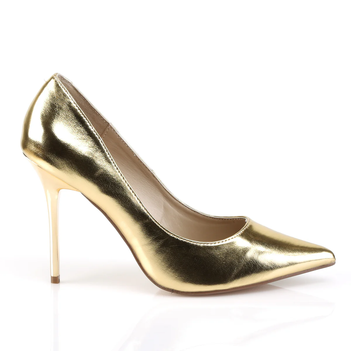 Gold 4 Inch Tempting Bedroom Heels - Pleaser CLASSIQUE-20 - Image 5