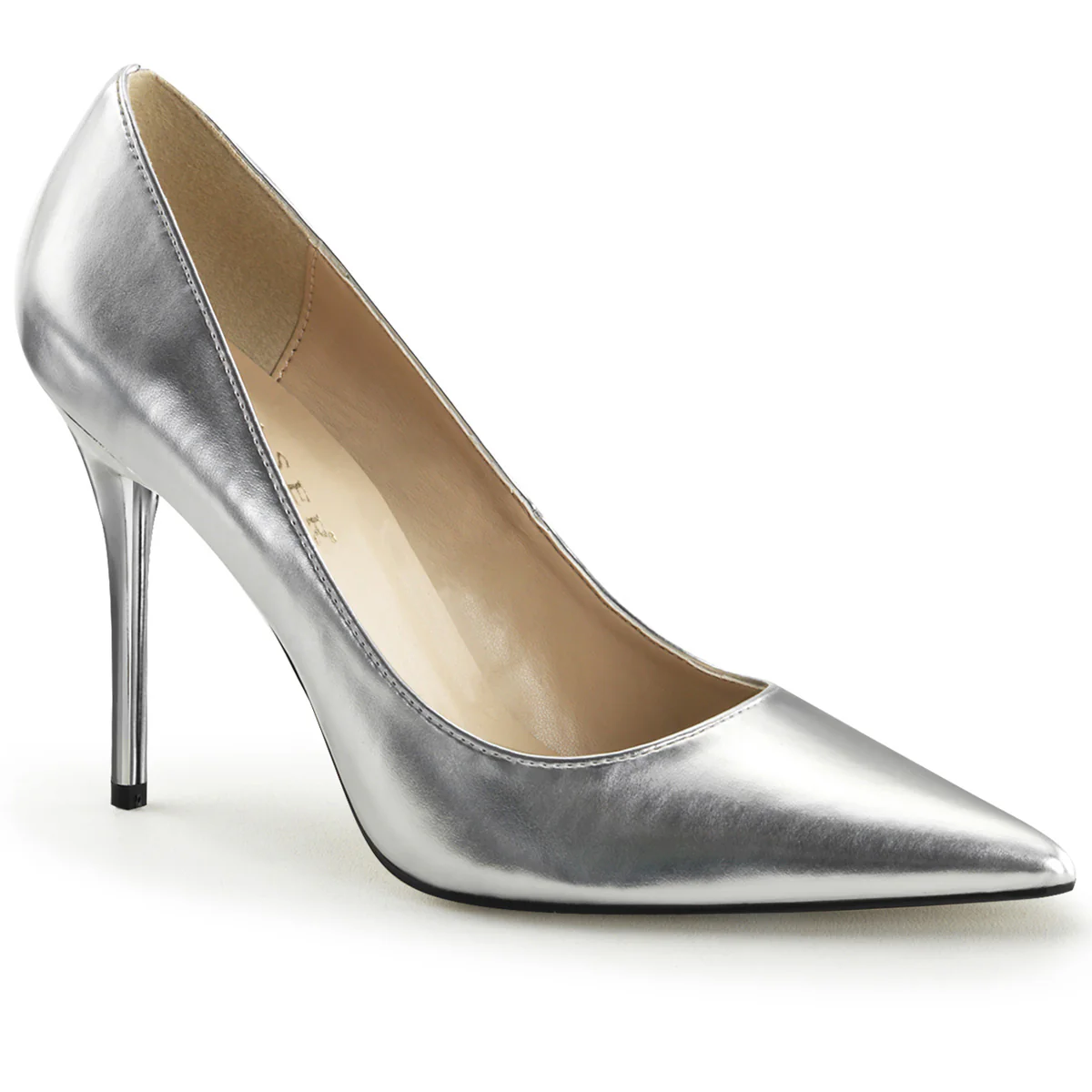 Silver 4 Inch Fetish High Heels - Pleaser CLASSIQUE-20 - Image 6