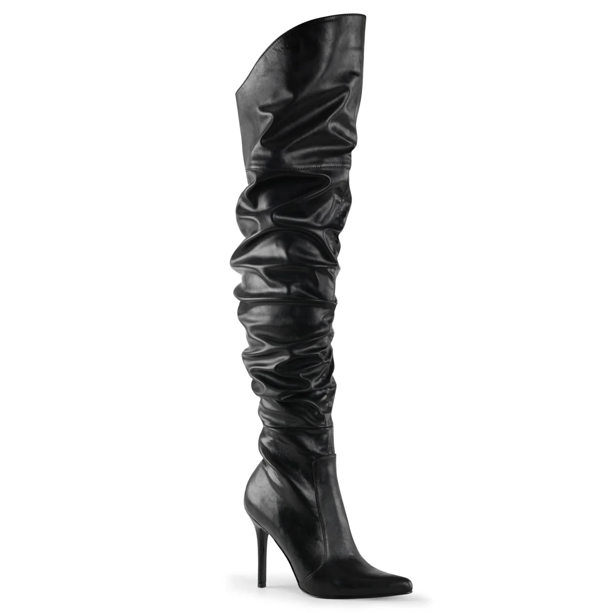 Black 4 Inch Flirty Thigh Boots - Pleaser CLASSIQUE-3011