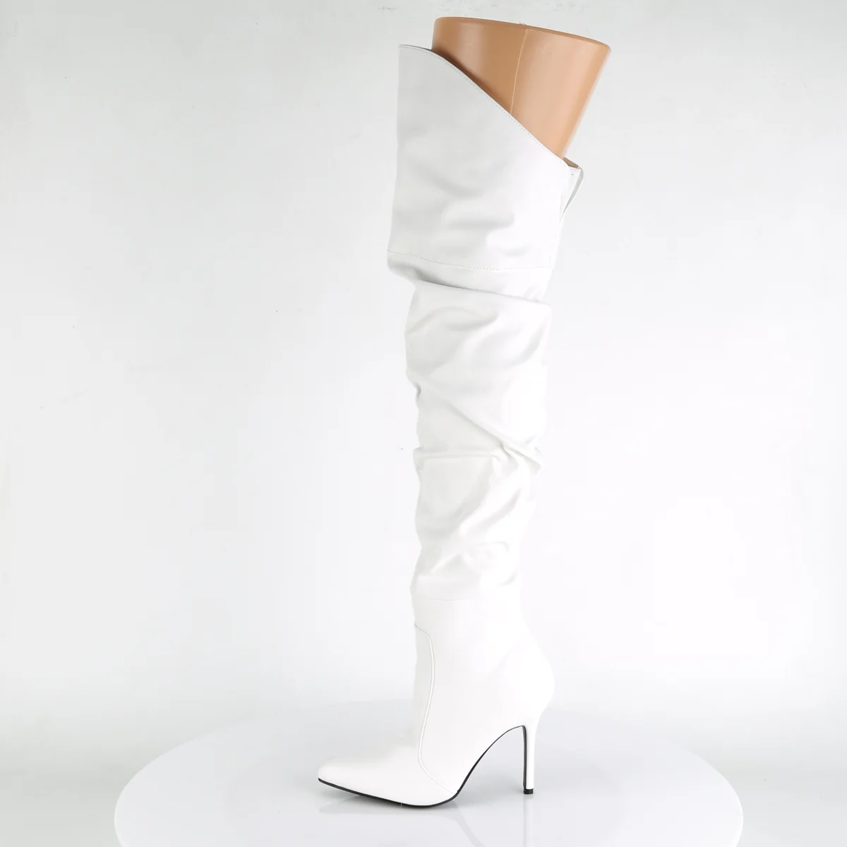 White 4 Inch Tempting Thigh Length Boots - Pleaser CLASSIQUE-3011 - Image 3