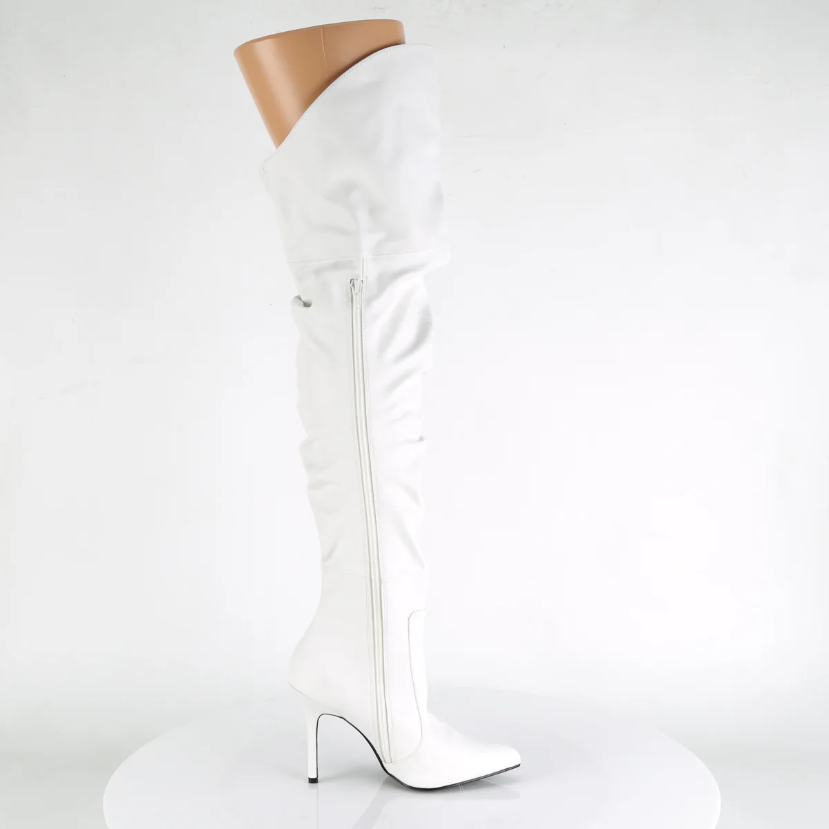 White 4 Inch Tempting Thigh Length Boots - Pleaser CLASSIQUE-3011 - Image 5
