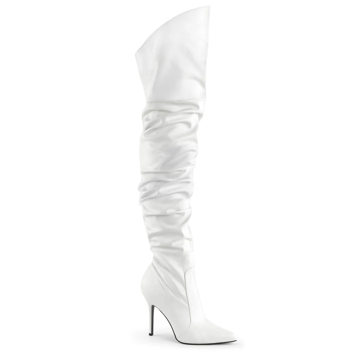 White 4 Inch Tempting Thigh Length Boots - Pleaser CLASSIQUE-3011 - Image 6