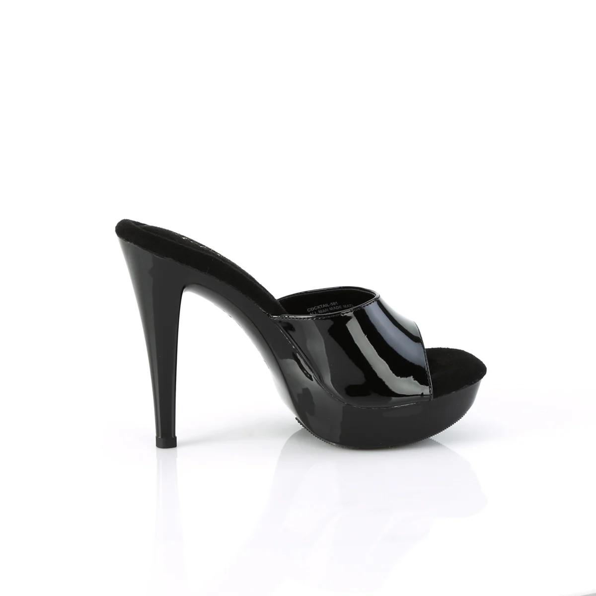 Black 5 Inch Glamour Shoes - Fabulicious COCKTAIL-501 - Image 5