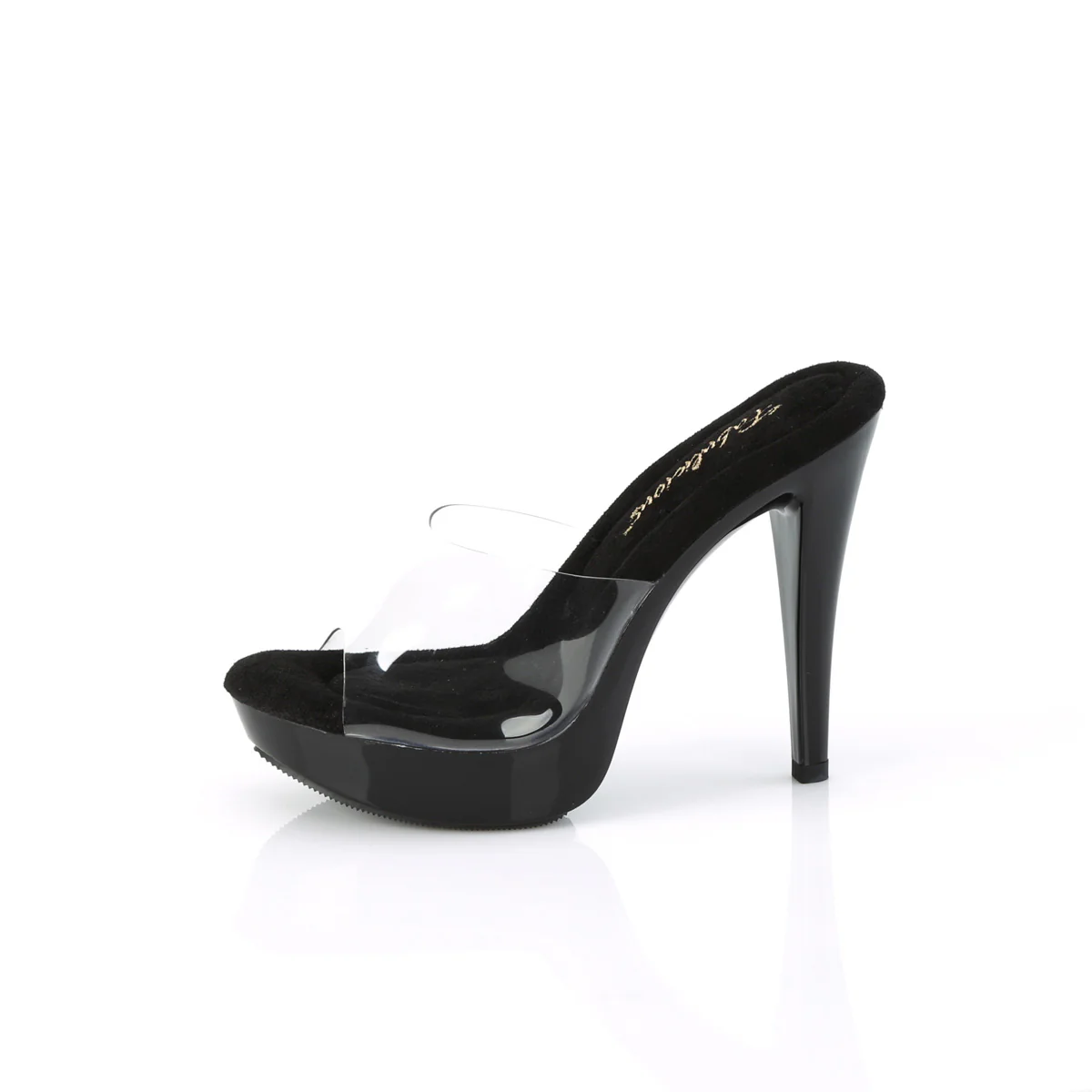 Clear Black 5 Inch Glamour Shoes - Fabulicious COCKTAIL-501 - Image 3