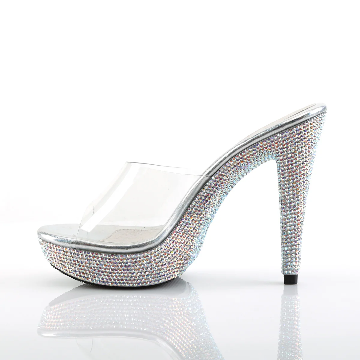 Transparent Bling 5 Inch Posing Shoes - Fabulicious COCKTAIL-501DM - Image 3