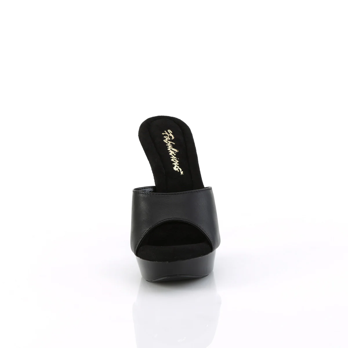 Black Leather 5 Inch Fetish Shoes - Fabulicious COCKTAIL-501L - Image 2