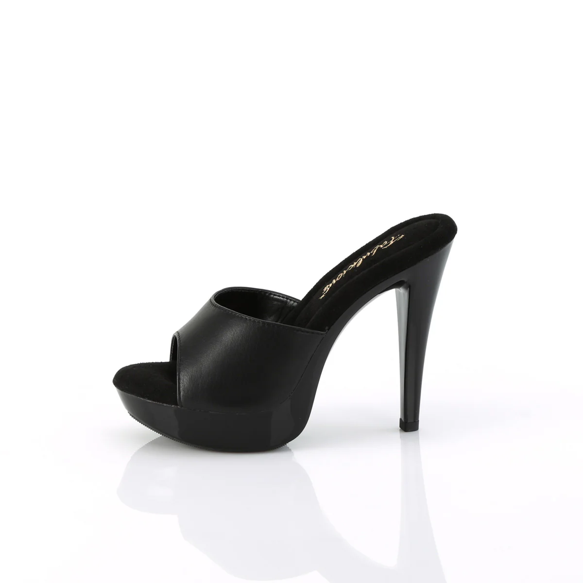 Black Leather 5 Inch Fetish Shoes - Fabulicious COCKTAIL-501L - Image 3