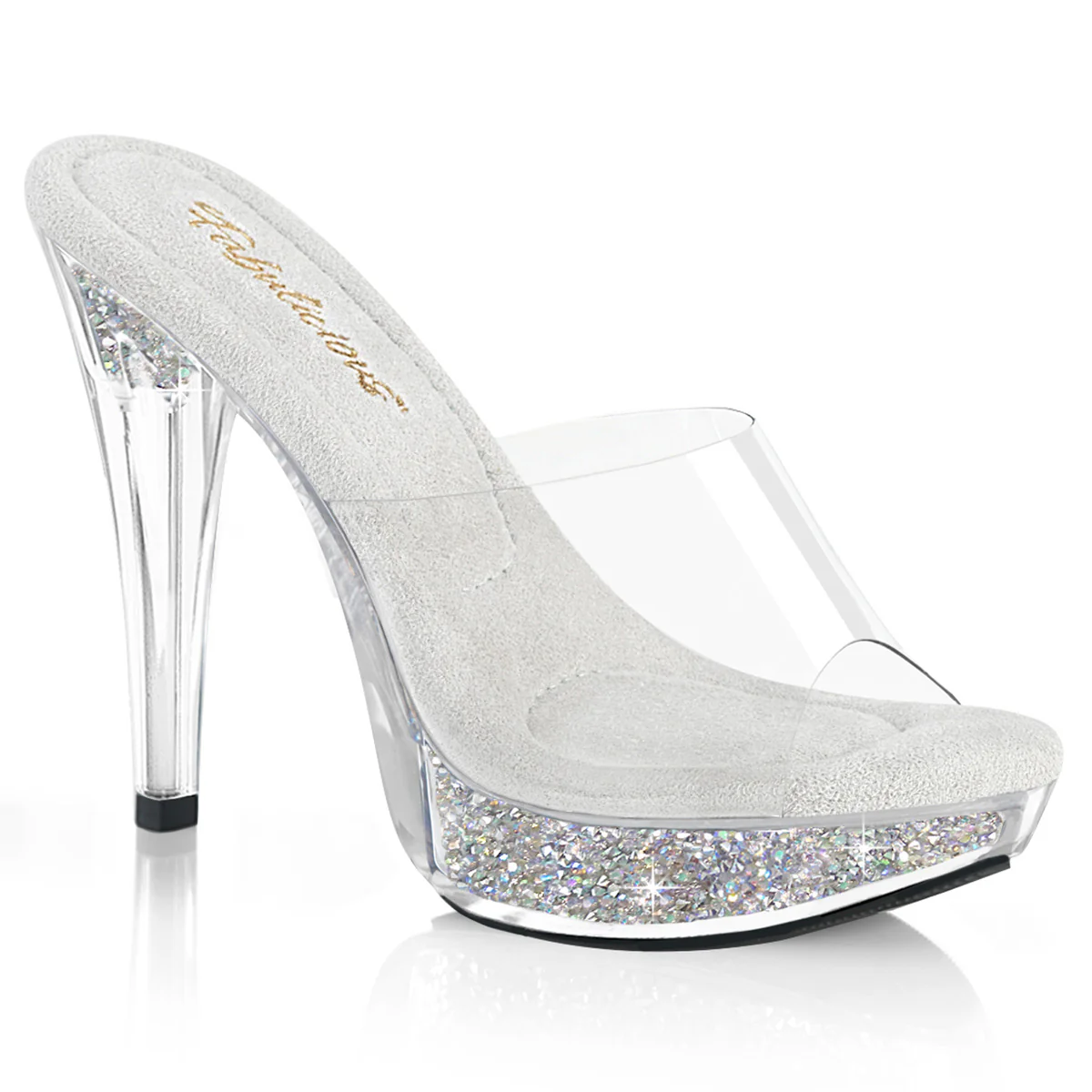 Clear Bling 5 Inch Posing Shoes - Fabulicious COCKTAIL-501RSI