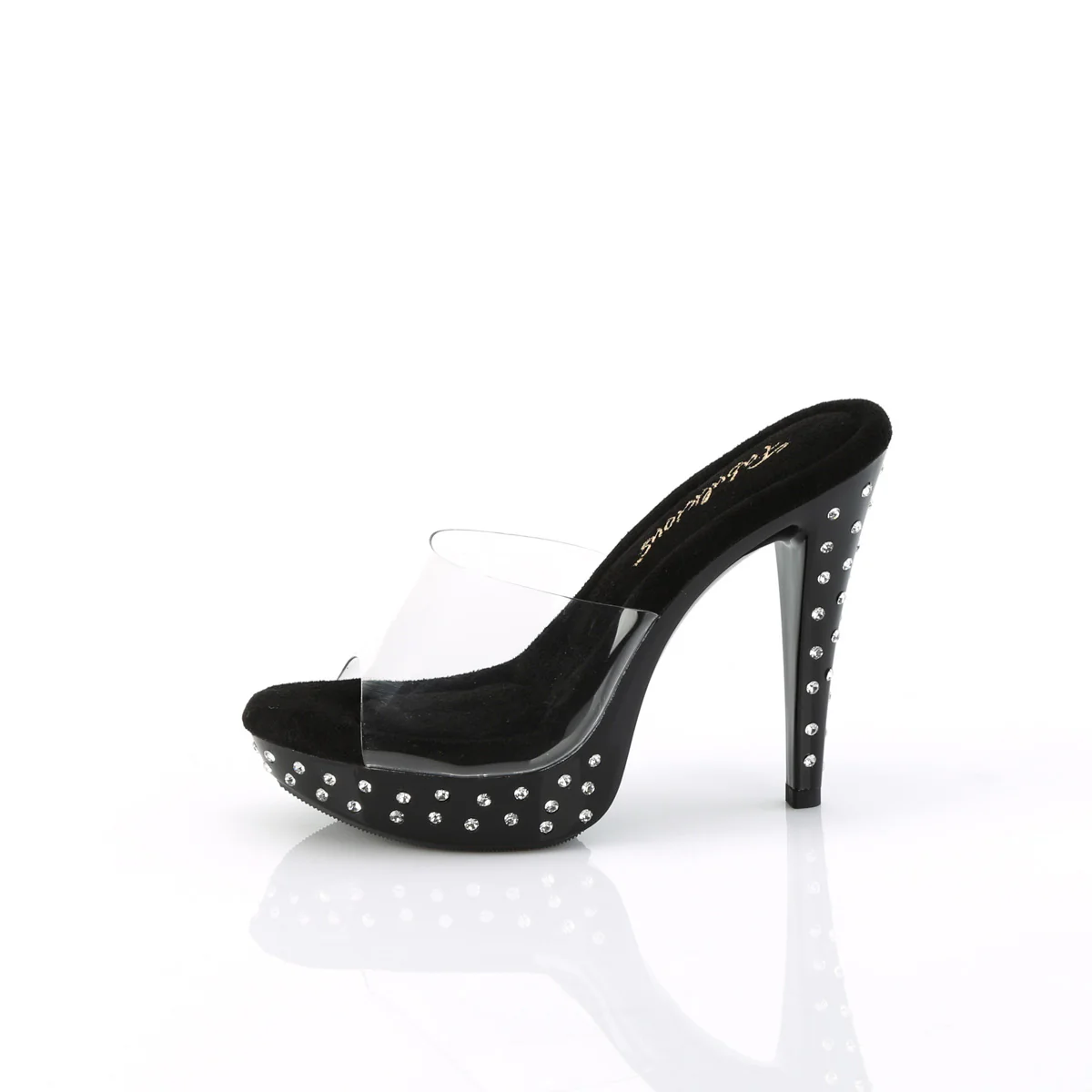 Clear Black 5 Inch Posing Shoes - Fabulicious COCKTAIL-501SDT - Image 3