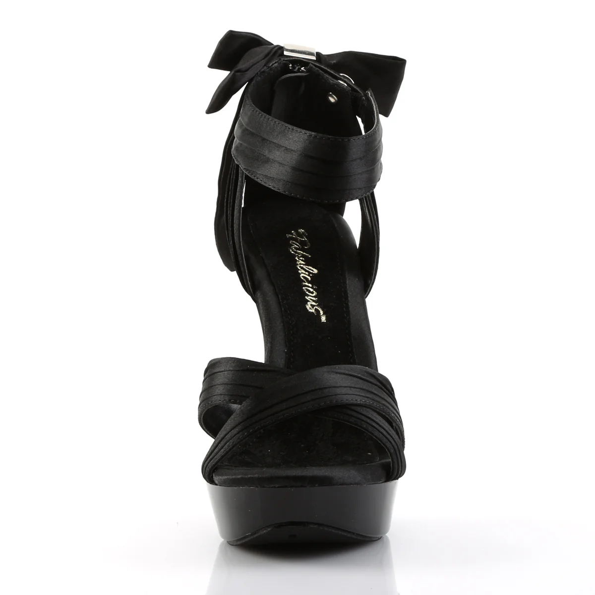 Black Satin 5 Inch Fetish Shoes - Fabulicious COCKTAIL-568 - Image 2