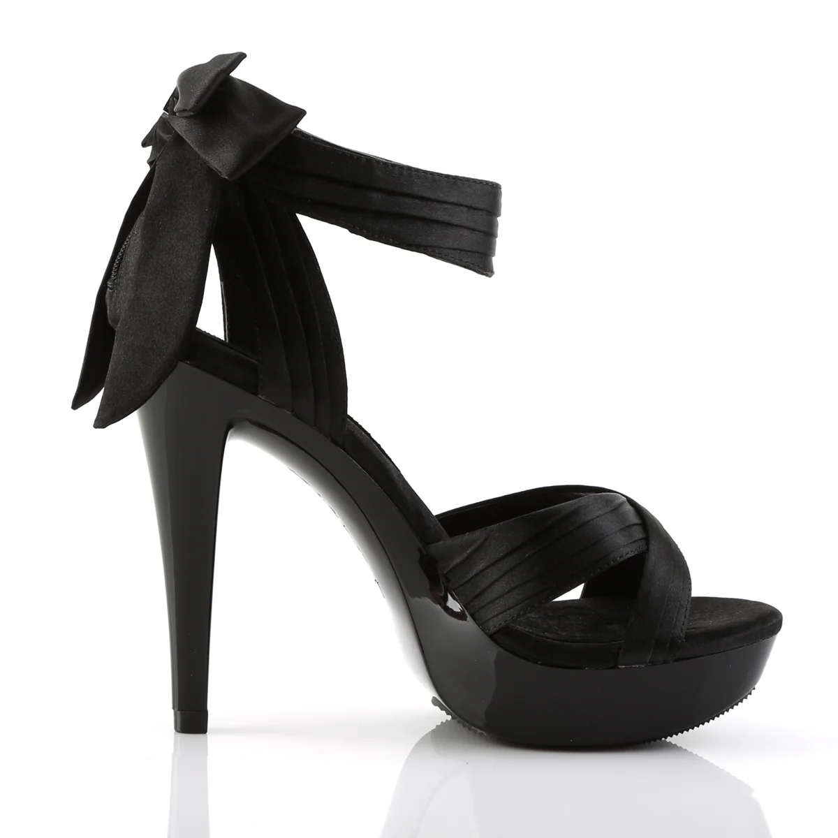 Black Satin 5 Inch Fetish Shoes - Fabulicious COCKTAIL-568 - Image 5