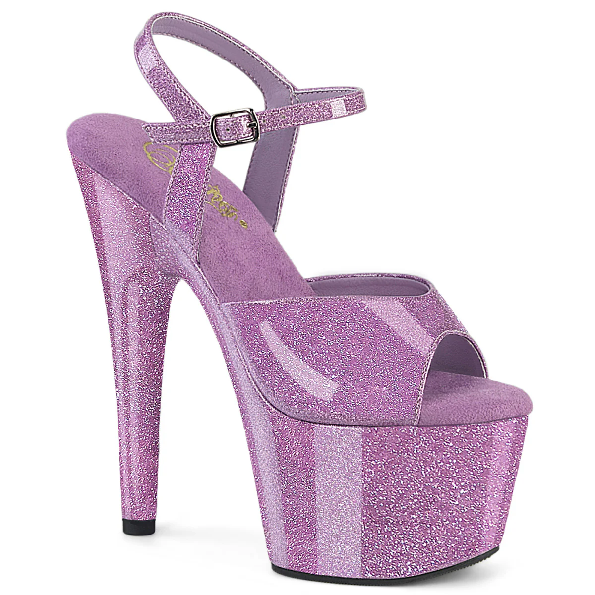 Lilac Glitter 7 Inch Fetish Pole Dancing Heels -  Pleaser ADORE-709GP