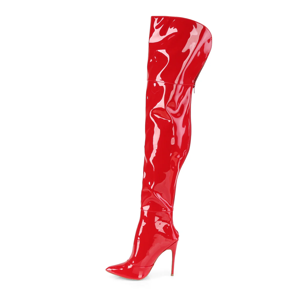 Red 5 Inch Fetish Thigh Boots' - Pleaser COURTLY-3012 - Image 3