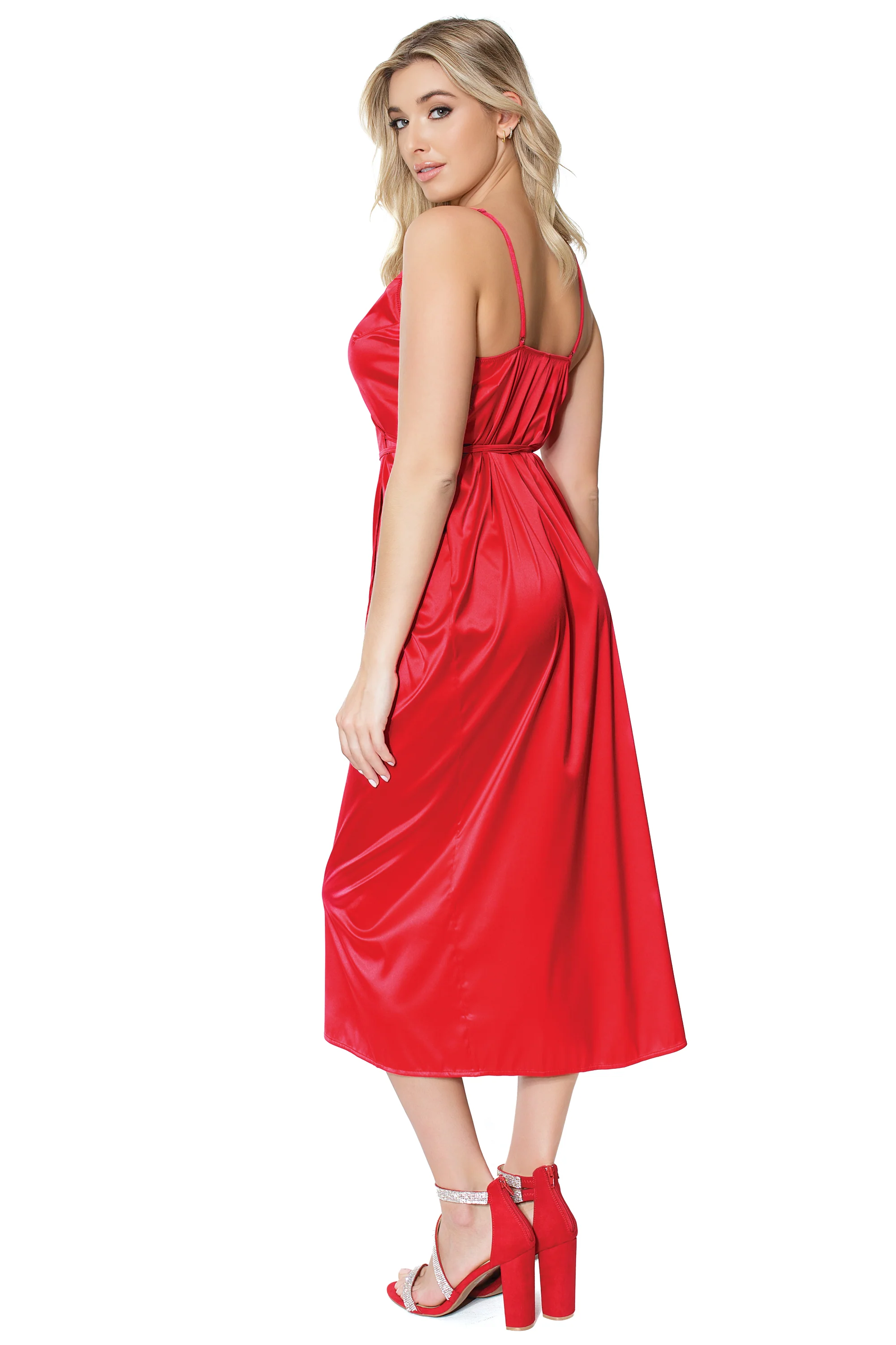 CQ21302 Coquette Red Wrap Dress - Image 2