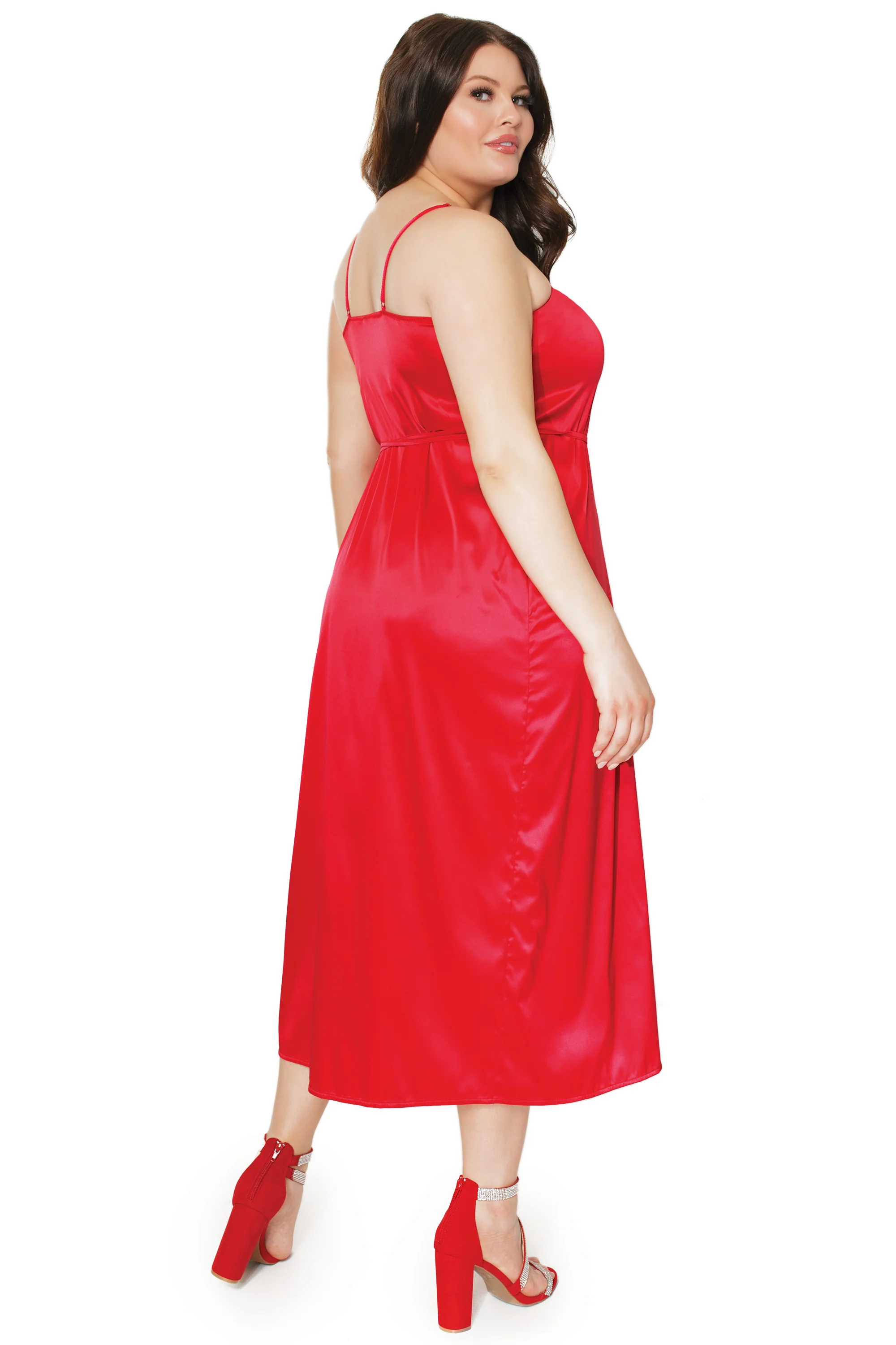 CQ21302 Coquette Red Plus Size Wrap Dress - Image 2