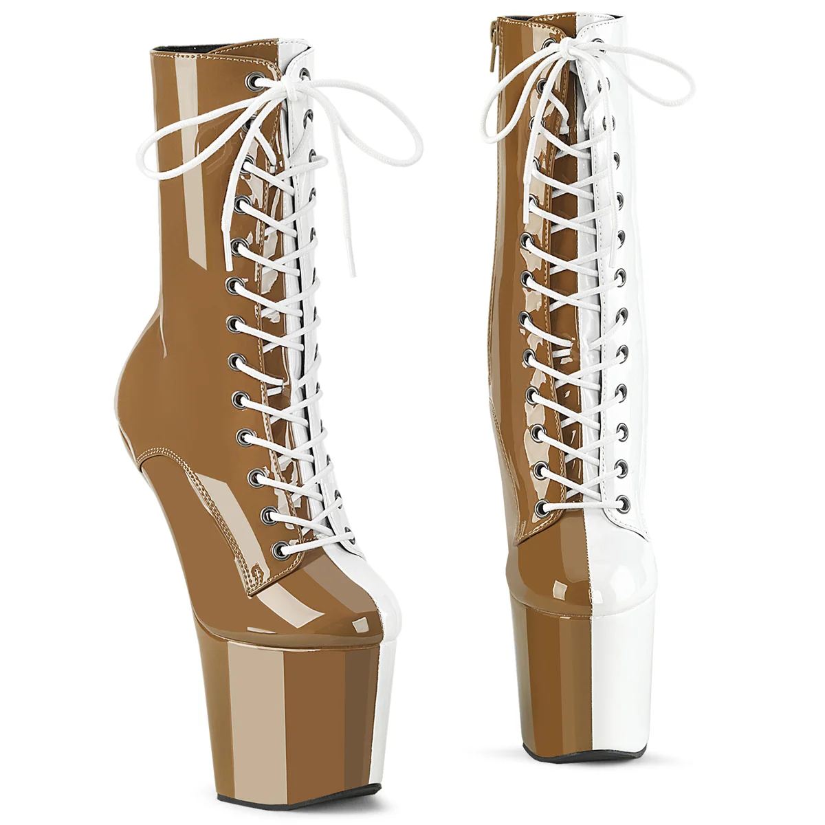 Taupe 8 Inch Strippers Ankle Boots - Pleaser CRAZE-1040TT