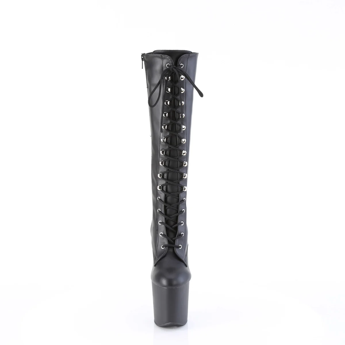 Black Faux Leather 8 Inch Exotic Dancing Knee High Boots - Pleaser CRAZE-2023 - Image 2