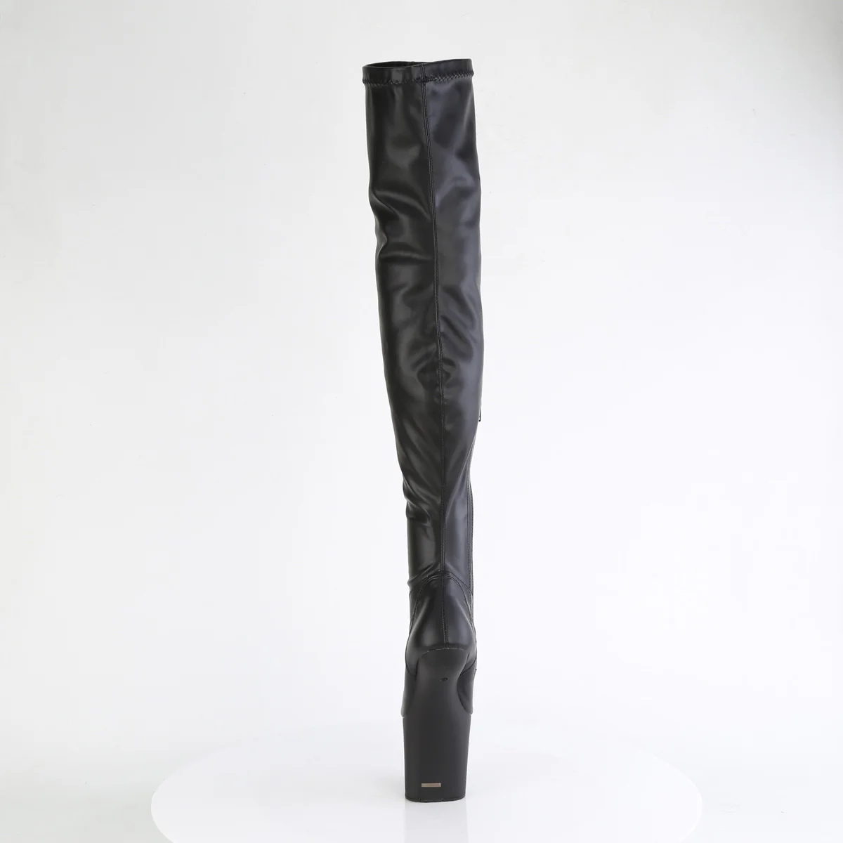 Black Faux Leather 8 Inch Pole Dancer Thigh boots - Pleaser CRAZE-3000 - Image 4