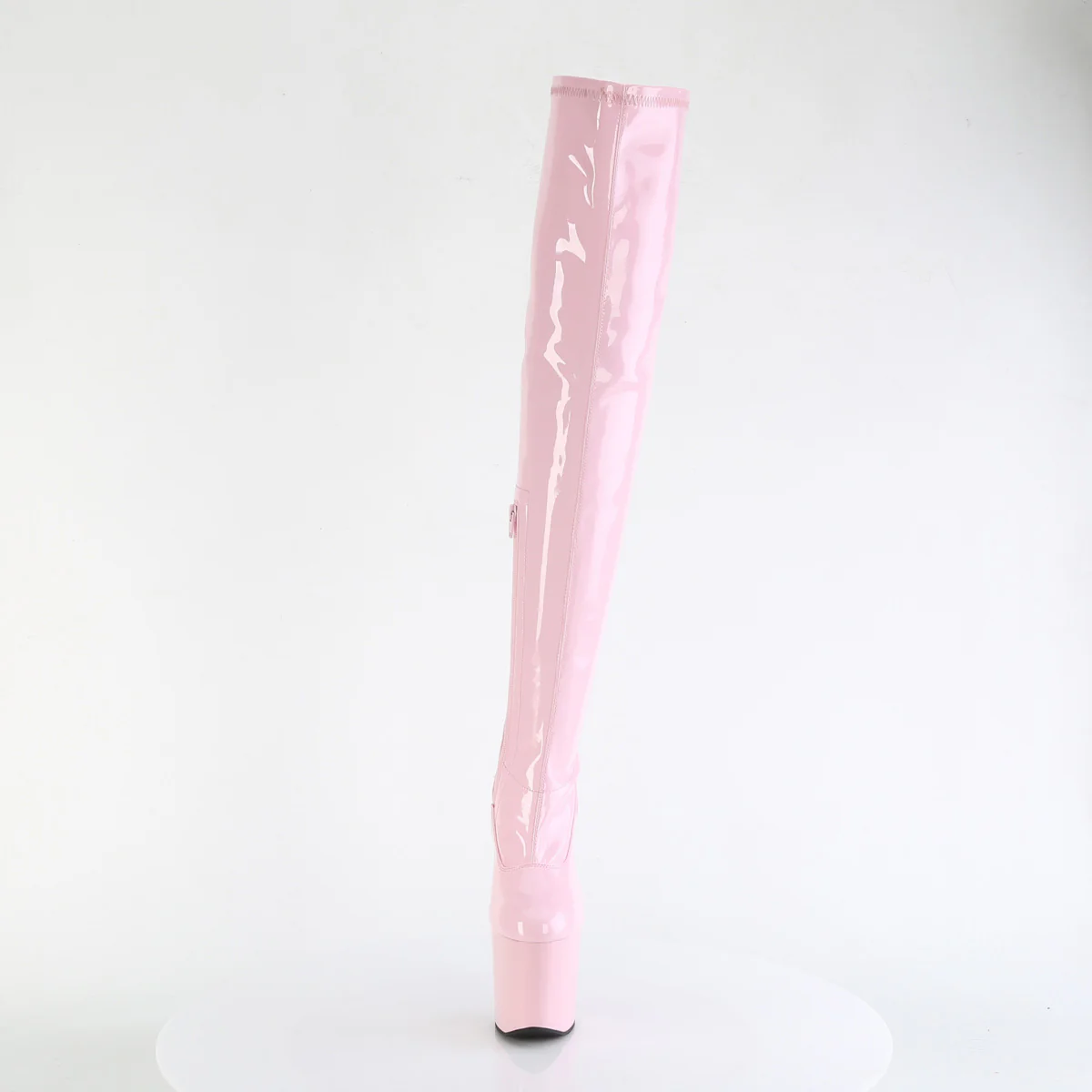 Baby Pink 8 Inch Stage Heel Thigh High Boots -  Pleaser CRAZE-3000 - Image 2