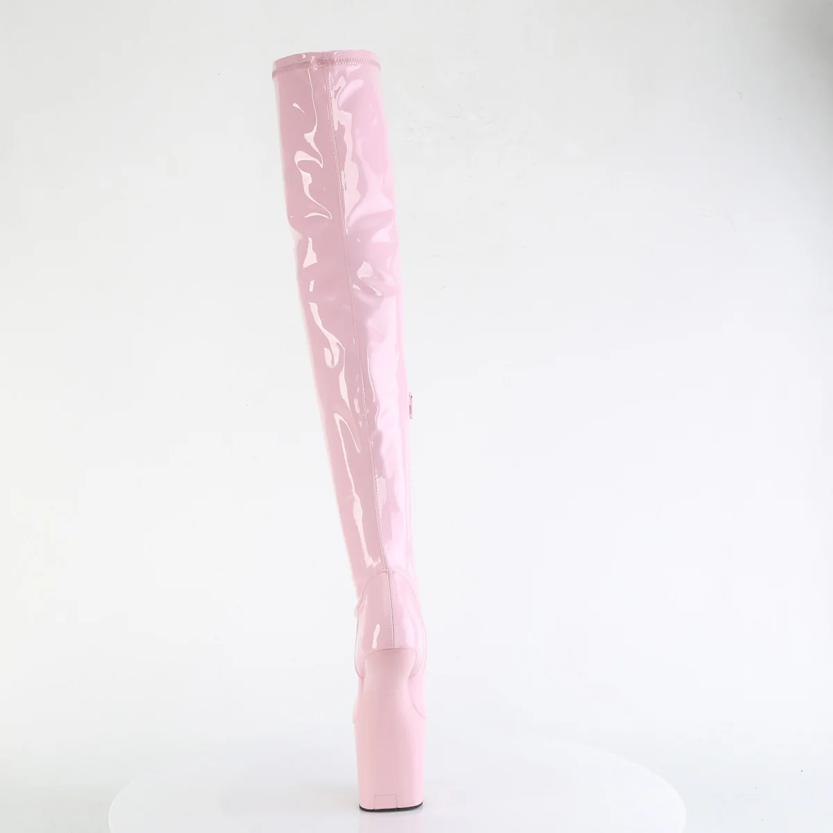 Baby Pink 8 Inch Stage Heel Thigh High Boots -  Pleaser CRAZE-3000 - Image 4
