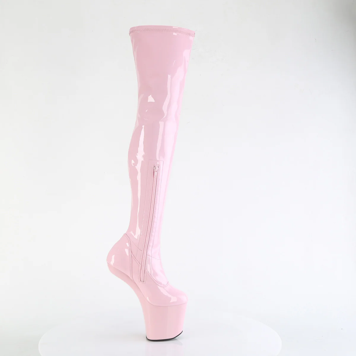 Baby Pink 8 Inch Stage Heel Thigh High Boots -  Pleaser CRAZE-3000 - Image 5