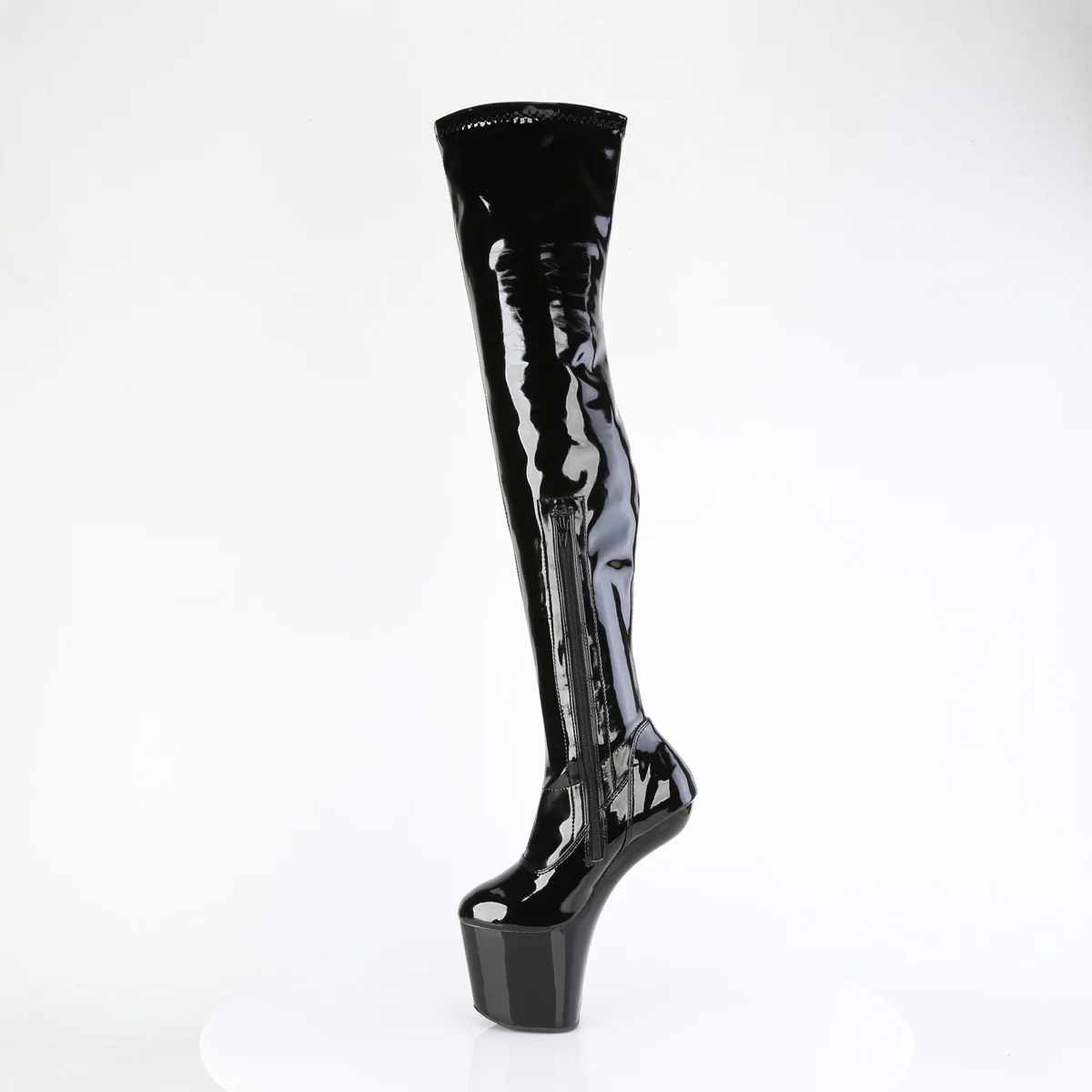 Black Patent 8 Inch Exotic Dance Thigh Boots -  Pleaser CRAZE-3000 - Image 3