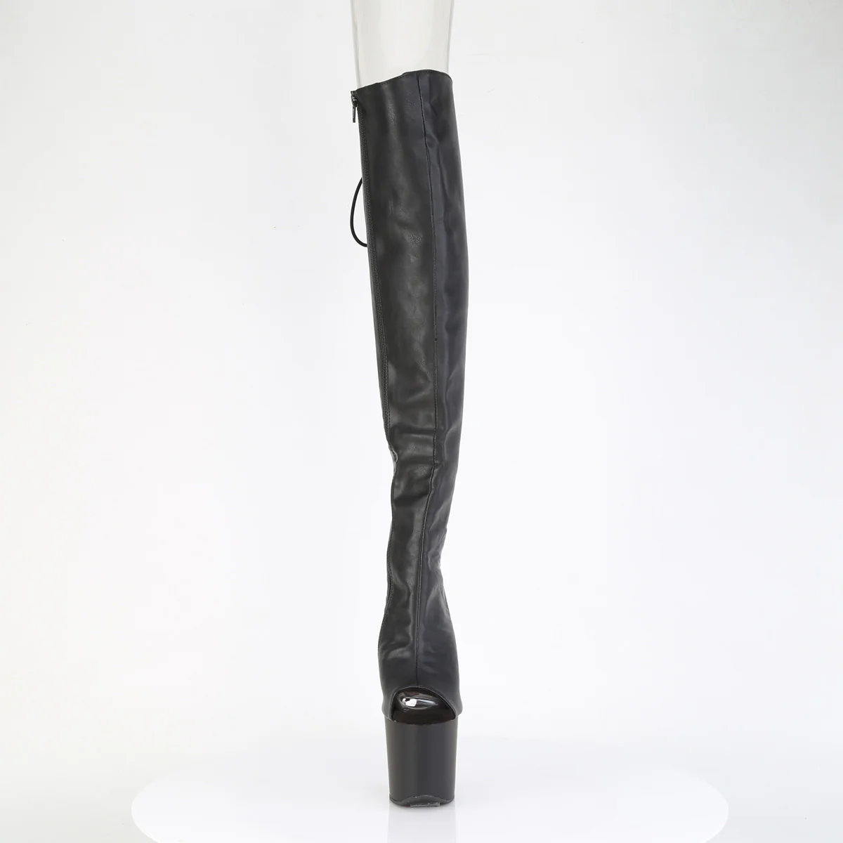 Black 8 Inch Pole Dance Thigh High Boots - Pleaser CRAZE-3019 - Image 2