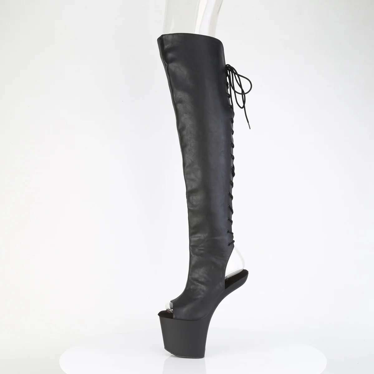 Black 8 Inch Pole Dance Thigh High Boots - Pleaser CRAZE-3019 - Image 3