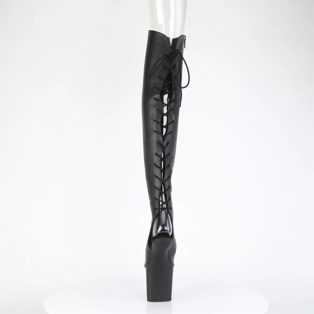 Black 8 Inch Pole Dance Thigh High Boots - Pleaser CRAZE-3019 - Image 4