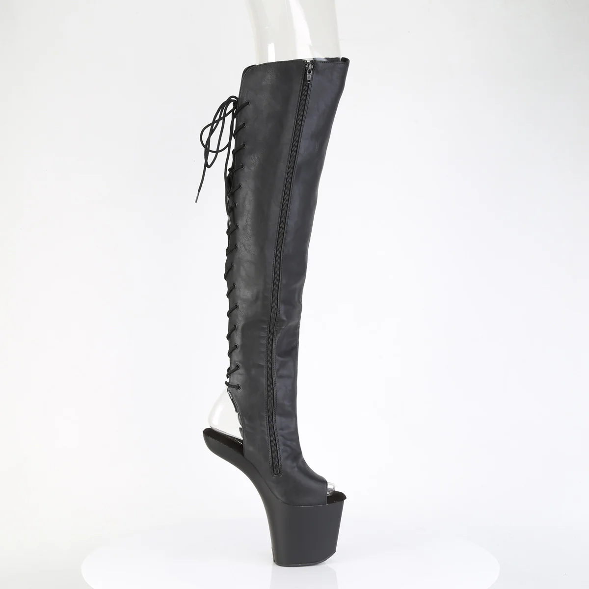 Black 8 Inch Pole Dance Thigh High Boots - Pleaser CRAZE-3019 - Image 5