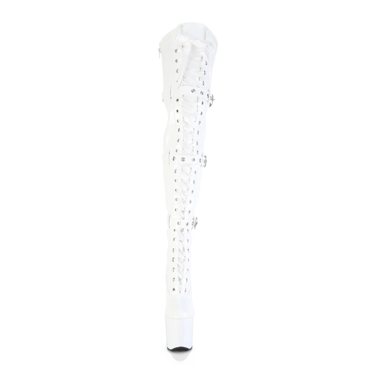 White 8 Inch Stratement Thigh High Boots - Pleaser CRAZE-3028 - Image 2