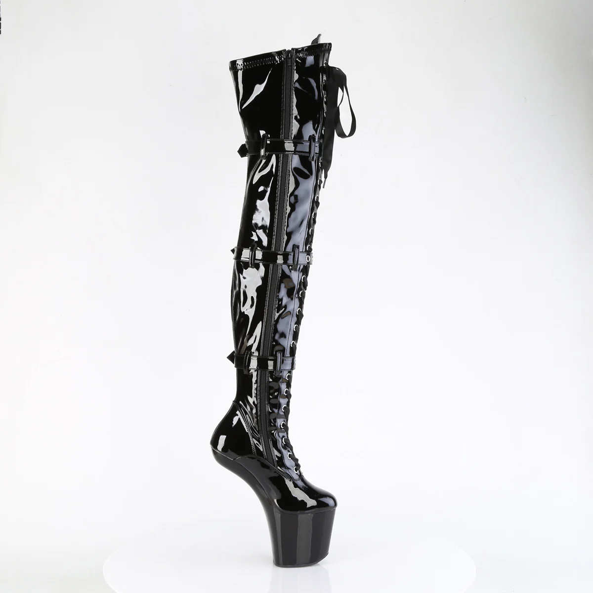 Black Patent 8 Inch Glamour Models Thigh High Boots - Pleaser CRAZE-3028 - Image 5