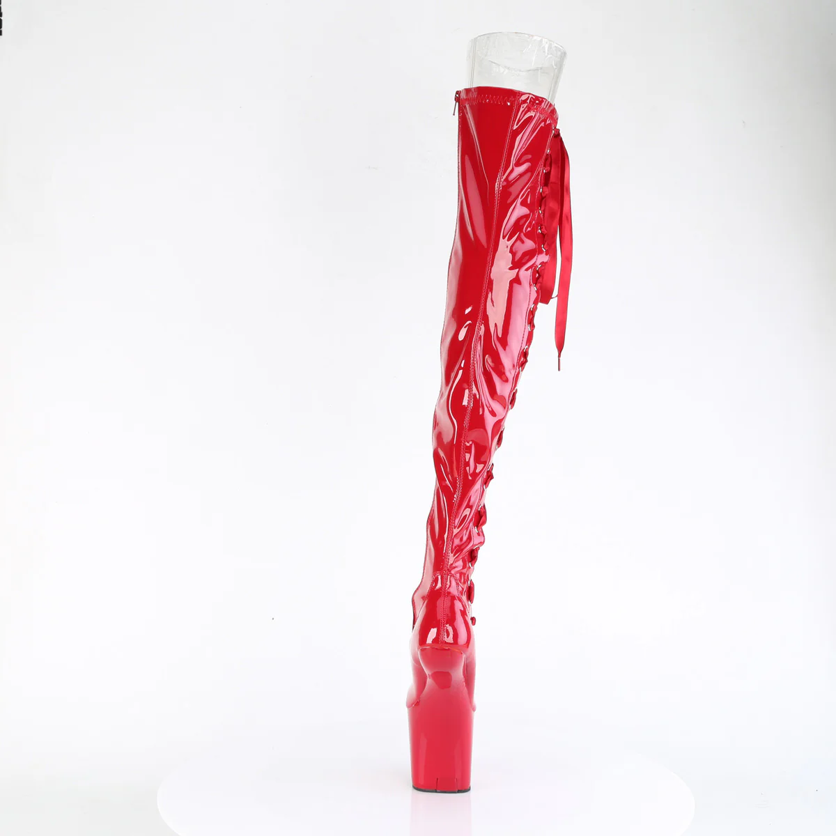 Red 8 Inch Exotic Platform Thigh High Boots -  Pleaser CRAZE-3050 - Image 4