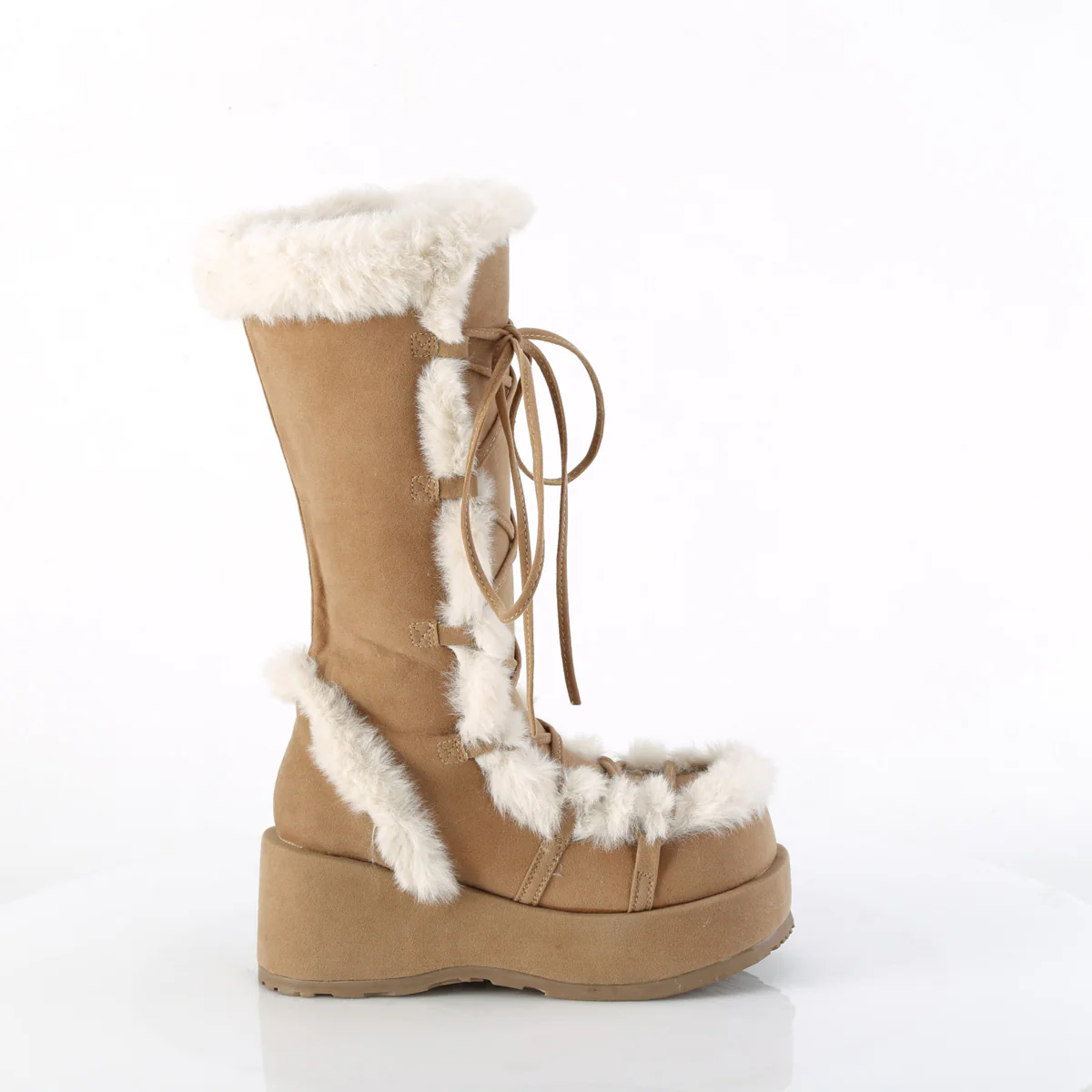 Camel  Alternative Knee High Boots -  Demonia Cult CUBBY-311 - Image 5