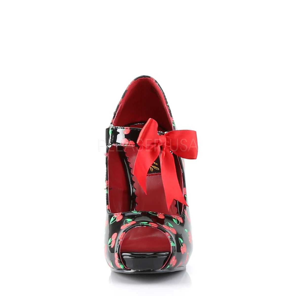 4 1/2 Heel, 3/4 Hidden P/F Open Toe Mary Jane W/ Bow  CUTIE07/BRPT  CUTIEPIE07 - Image 2
