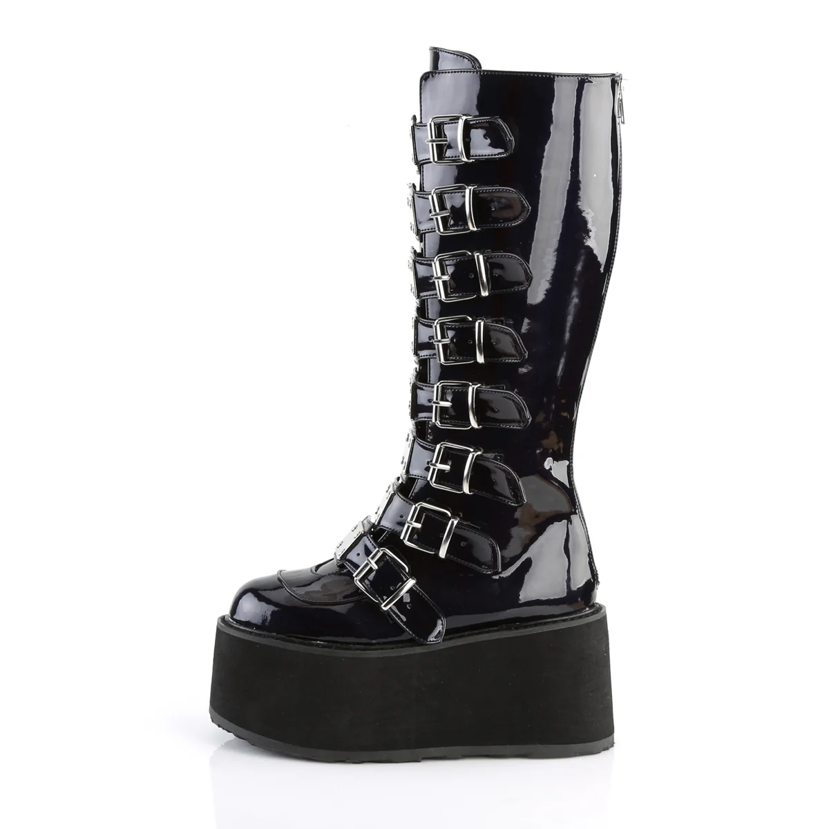 Black  Alternative Knee High Boots -  Demonia Cult DAMNED-318 - Image 3