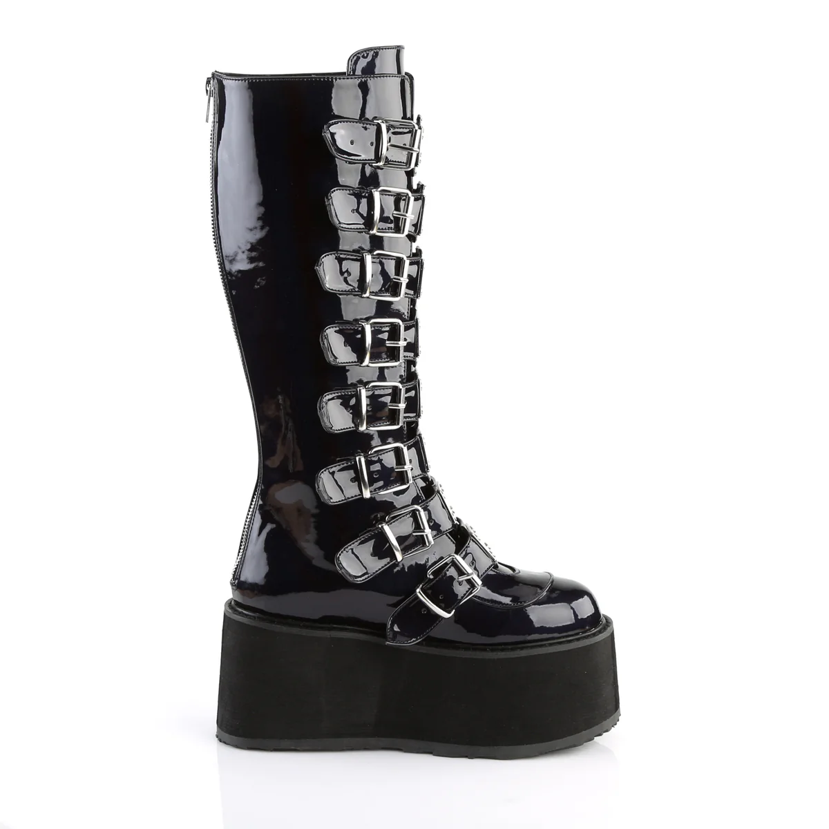 Black  Alternative Knee High Boots -  Demonia Cult DAMNED-318 - Image 5