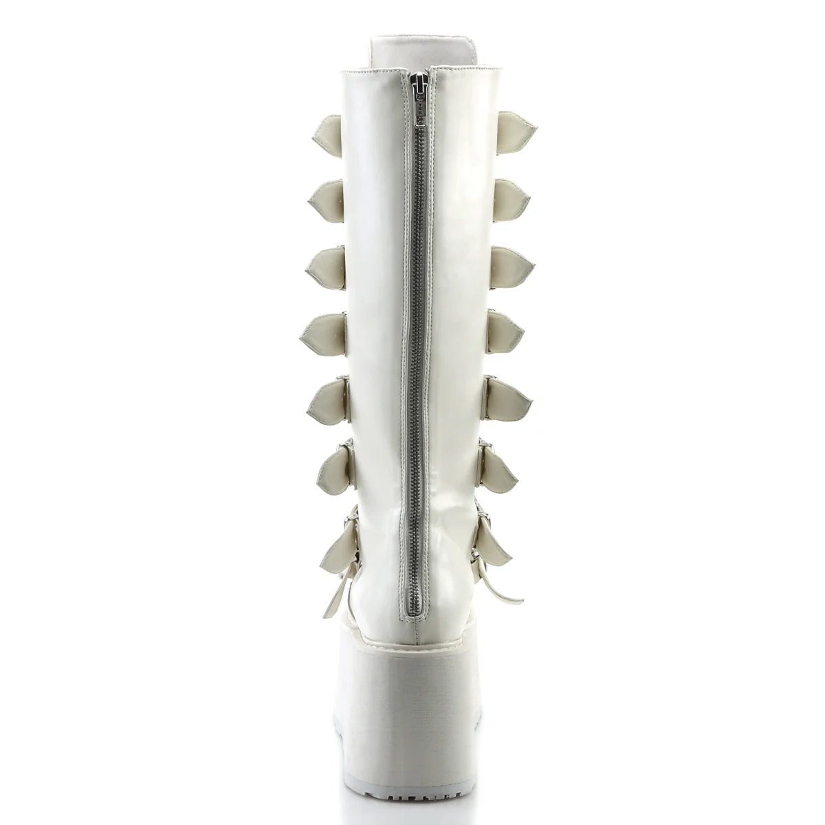 White Alternative Knee High Boots - Demonia Cult DAMNED-318 - Image 4